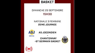 BASKET  NATIONALE 3 FEMININE  AS JOCONDIEN  CHANTONNAY SAINT GERMAIN [upl. by Nyluqcaj336]