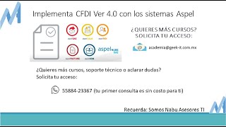 Emitir CFDI 40 en los sistemas Aspel [upl. by Andria552]