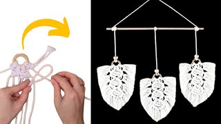 Como hacer una PLUMA en MACRAME DIY paso a paso  DIY Macrame Feather Tutorial [upl. by Naxor]