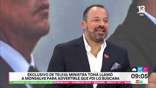 Tele13 La advertencia de Tohá a Monsalve previo a la incautación de su teléfono  Tu Día  Canal 13 [upl. by Eisseb]