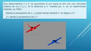 Dilatación del Tiempo 2 obs O y O´ se aproximan el uno hacia el otro con una v relativa de 06c [upl. by O'Mahony118]