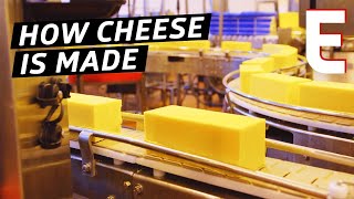 How Cheddar Cheese Is Made In a Factory — The Process [upl. by Aisatsana]