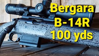 Bergara B14R  SUB MOA  100 yards with Cheap Ammo [upl. by Ardnued255]