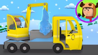 A Crane Truck is Frozen Stuck  Carls Car Wash  Cartoon For kids [upl. by Lugar850]