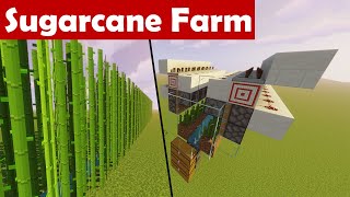 Minecraft 116  Sugarcane Farm  Mega Efficient  AFK  Tutorial [upl. by Airalednac]