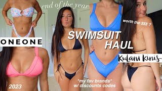 end of the year SWIMSUIT REVIEW my honest opinion  TRYON HAUL  Kylie Rinna [upl. by Polky]