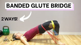 How To Do GLUTE BRIDGES With Resistance Bands  Maximize Your Booty [upl. by Noirda]