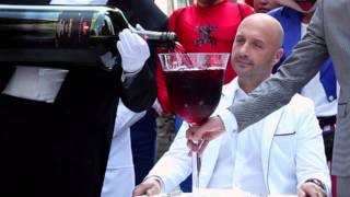 Joe Bastianich ALS Ice Bucket Challenge in Times Square New York [upl. by Hcra]