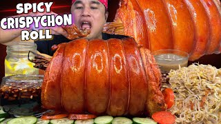 SPICY CRISPYCHON MUKBANG Lechon Belly Roll amp Ginisang Togue Pinoy Mukbang [upl. by Naic]