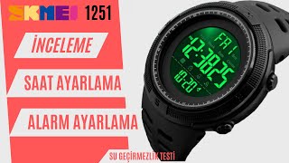 Skmei 1251 Kutu Açılımı İnceleme Saat Ayarlama Alarm Ayarlama [upl. by Dorey]