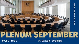 71 Plenarsitzung am Donnerstag dem 19 September 2024 0930 Uhr [upl. by Isyak]