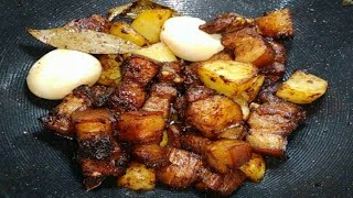 Classic Pork Adobo  adobo na tuyo  simple recipe [upl. by Enyr]