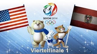 Olympia 2014 Sotchi 023  USA  Österreich Viertelfinale 1 [upl. by Ettenay253]