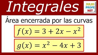 ÁREA ENTRE CURVAS  Ejercicio 6 [upl. by Anelim]