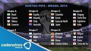 Así quedaron los grupos para el Mundial Brasil 2014 [upl. by Lacram]