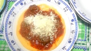 Receta de Polenta con salsa [upl. by Einahets]