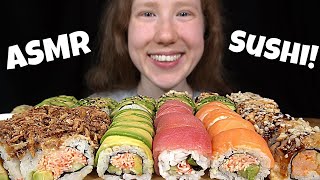 ASMR 45 PIECE SUSHI CHALLENGE MUKBANG Collab With Bun ASMR EATING SOUNDS [upl. by Lamar]