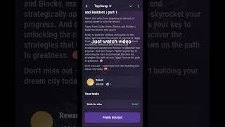 tappy town guide  gems block and builders part 1 tapswap video code 17 August [upl. by Ahsenar988]
