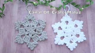 CROCHET TUTORIAL Adorno de navidad Copo de Nieve a crochet paso a paso adornos Navideños [upl. by Dulcle]