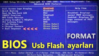 Bios Format atma ayarları 4 DESKTOP AMİ Bios Usb Flash Boot [upl. by Marston]