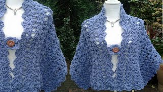 شال كروشيه جديد ومميز وسهلcrochet shawl [upl. by Raab]