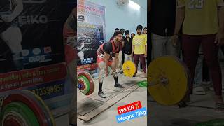 Deadlift 195 KG🏋️‍♂️ No 1 Sumo Lift Weight 73kg shorts powerlifting bodybuilding workout gym [upl. by Arahc782]