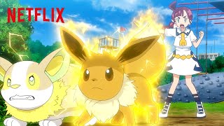 Team Rocket Battles Chloe’s Copycat Eevee ⚡️⚡️ Pokémon Master Journeys  Netflix After School [upl. by Sanburn]