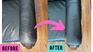 How to Repair a Leather Couch QUICK amp EASY with Leather Furniture Paint [upl. by Bohlen651]