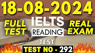 IELTS Reading Test 2024 with Answers  18082024  Test No  292 [upl. by Lucania441]