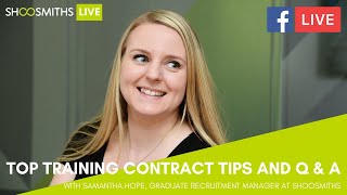 ShoosmithsLIVE Top training contract tips and Q amp A [upl. by Shem528]