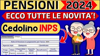 ✅AUMENTI PENSIONI 2024👉ECCO TUTTE LE NOVITA👉CONTROLLA IL CEDOLINO INPS DI GENNAIO❗️ [upl. by Bahner18]