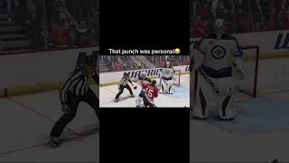 He definitely has a broken nose😂 viral hockey nhl nhl24 fighting hockeyfight [upl. by Pontias]