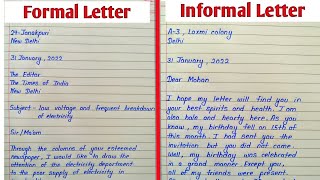 Letter writing  How to write letter Formal Letter and Informal Letter in english [upl. by Ingunna]