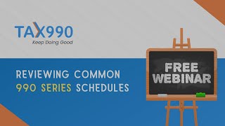 Reviewing Common 990 Series Schedules Full Webinar [upl. by Cherice]