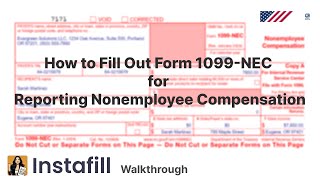 How to Fill Out Form 1099NEC Walkthrough for Reporting Nonemployee Compensation [upl. by Padriac]