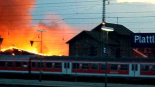 Großbrand am Bahnhof Plattling  2608 7 [upl. by Adabelle]