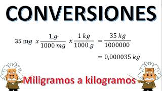 CONVERSIONES DE MILIGRAMOS A KILOGRAMOS mg a kg [upl. by Ardiedak]