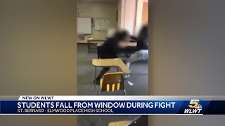 Video shows students falling out of window during fight at school in St Bernard [upl. by Niamart]