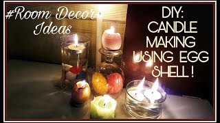 EASY CANDLE MAKING  HOME  DIY EGG SHELL CANDLE [upl. by Eidna257]