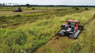 natuurland maaien  2x pistenbully fendt 311  moerasservice noord [upl. by Laird]