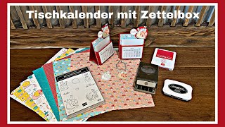 Tischkalender mit Zettelbox Schneckenpost StampinUP Anleitung Deutsch Tutorial [upl. by Sue698]