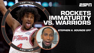 The Rockets showed IMMATURITY in loss to Warriors  Stephen A SOUNDS OFF 😳  First Take [upl. by Noryd]