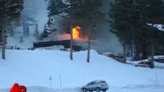 Raw Video Fire Erupts at Calif Ski Resort [upl. by Fiester]