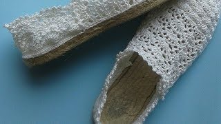 crochet tutorial sandalias alpargatas how to do several lenguage [upl. by Malkin]