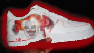 Custom Air Force 1s  PENNYWISE IT [upl. by Annamarie283]