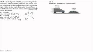 15 59 Coefficient of restitution Central impact [upl. by Bordie328]