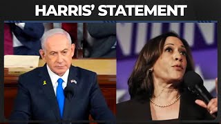 Harris Statement About Bibi Protestors Has GLARING Omission [upl. by Oilime]