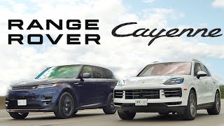 100k Daily Battle 2024 Porsche Cayenne vs 2024 Range Rover Sport [upl. by Ebehp]