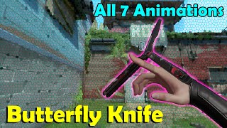 Valorant Butterfly Knife Showcasing all 7 Animations Slow Motion Included [upl. by Ynnep]