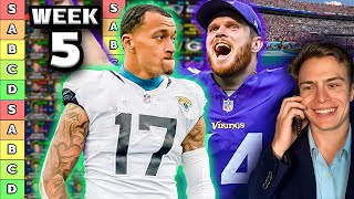 Week 5 Rankings amp Tiers QB  TE amp DST [upl. by Aillemac]